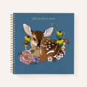 Wilde Blume Fawn Blue Notizblock (Vorderseite)
