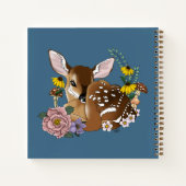 Wilde Blume Fawn Blue Notizblock (Rückseite)