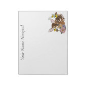 Wilde Blume Fawn Blue Notizblock (Rotiert)