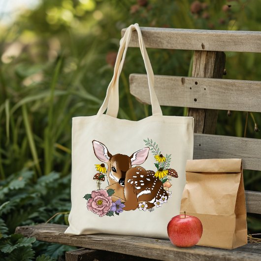 Wilde Blume Fawn Blue Tragetasche