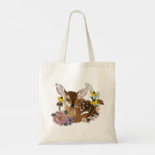 Wilde Blume Fawn Blue Tragetasche (Rückseite)
