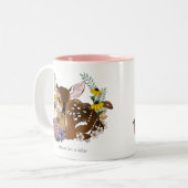Wilde Blume Fawn Blue Zweifarbige Tasse (Vorderseite Links)