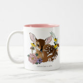 Wilde Blume Fawn Blue Zweifarbige Tasse (Links)