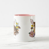 Wilde Blume Fawn Blue Zweifarbige Tasse (Mittel)