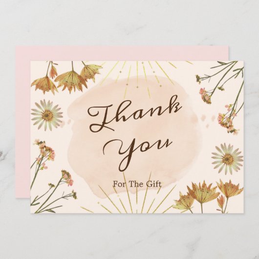 Wilde Blume flat Danke für die Geschenkkarte (Vorne/Hinten)