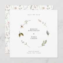 Wilde Blume floral elegant Save the Date minimal