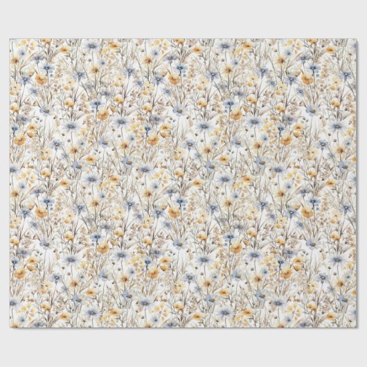 Wilde Blume Floral Geschenkpapier (Flach)