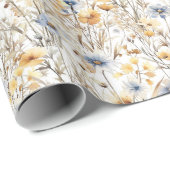 Wilde Blume Floral Geschenkpapier (Rolleneckpunkt)