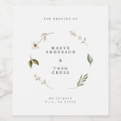 Wilde Blume florale Elegantes Party Dekoration Hoc Weinetikett (Einzelnes Label)