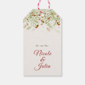 Wilde Blume Gelbe Marigold Foliage Hochzeit Geschenkanhänger (Rückseite)