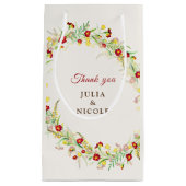 Wilde Blume Gelbe Marigold Foliage Hochzeit Kleine Geschenktüte (Vorderseite)