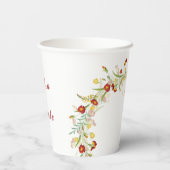 Wilde Blume Gelbe Marigold Foliage Hochzeit Pappbecher (Rückseite)