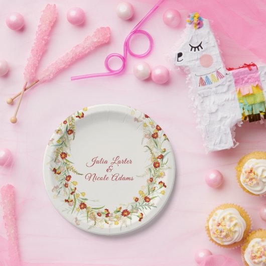 Wilde Blume Gelbe Marigold Foliage Hochzeit Pappteller (Party)