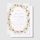 Wilde Blume Gelbe Marigold Foliage Hochzeit Pergament Einladungen (Versetzt)