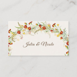 Wilde Blume Gelbe Marigold Foliage Hochzeit Platzkarte