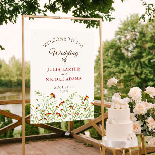Wilde Blume Gelbe Marigold Foliage Hochzeit Poster