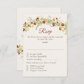 Wilde Blume Gelbe Marigold Foliage Hochzeit RSVP Karte (Vorne/Hinten)