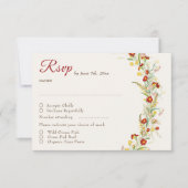 Wilde Blume Gelbe Marigold Foliage Hochzeit RSVP Karte (Vorderseite)