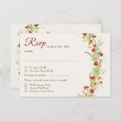 Wilde Blume Gelbe Marigold Foliage Hochzeit RSVP Karte (Vorne/Hinten)