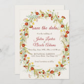 Wilde Blume Gelbe Marigold Foliage Hochzeit Save The Date (Vorne/Hinten)
