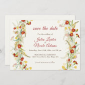 Wilde Blume Gelbe Marigold Foliage Hochzeit Save The Date (Vorne/Hinten)