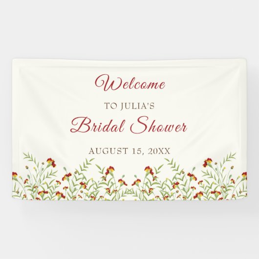 Wilde Blume Gelbes Marigold Foliage Brautparty Banner (Horizontal)