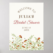 Wilde Blume Gelbes Marigold Foliage Brautparty Poster (Vorne)