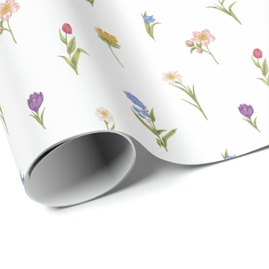 Wilde Blume Geschenkpapier (Rolleneckpunkt)