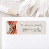 Wilde Blume Gingham kehren Adresse Label. (Insitu)