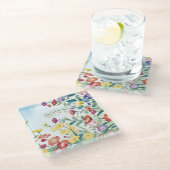 Wilde Blume Glasuntersetzer (Schrägansicht)