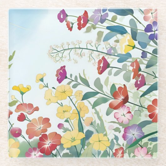 Wilde Blume Glasuntersetzer (Vorderseite)