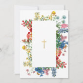 Wilde Blume Griechisch-Orthodoxe Christening Taufe Einladung (Rückseite)