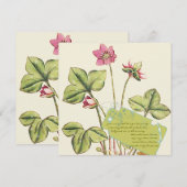 Wilde Blume grün und rosa Einladungen (Vorne/Hinten)