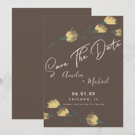 Wilde Blume HandGezeichnet Botanisches Save the Da (Vorne/Hinten)