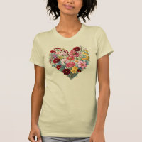 Wilde Blume Herz T - Shirt, Natur Lover T-Shirt