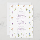 Wilde Blume Hochzeit Einladung (Vorderseite)