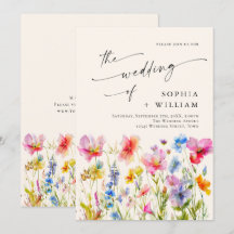 Wilde Blume Hochzeit im festlichen Bright Watercol
