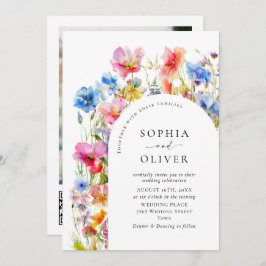 Wilde Blume Hochzeit im festlichen Bright Watercol Einladung