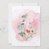 Wilde Blume Hochzeit in Aquarellen Einladung (Rückseite)