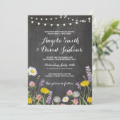 Wilde Blume Hochzeiten Einladungen Chalk Lights (Stehend Vorderseite)