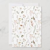 Wilde Blume Hochzeitsfeier Einladung (Rückseite)