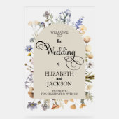 Wilde Blume Hochzeitssymbol Acrylschild (Vorderseite)