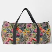 Wilde Blume Imitate Stickereien Blumenmuster Duffle Bag (Vorderseite)