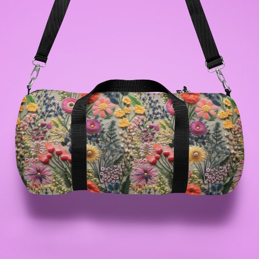 Wilde Blume Imitate Stickereien Blumenmuster Duffle Bag