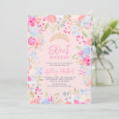 Wilde Blume in den Gartenpasten Sweet 16 Geburtsta Einladung (Stehend Vorderseite)