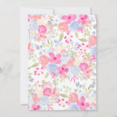 Wilde Blume in den Gartenpasten Sweet 16 Geburtsta Einladung (Rückseite)