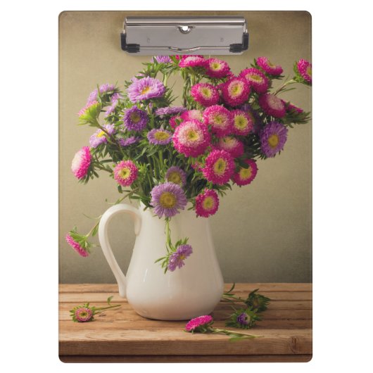 Wilde Blume in einem Vase-Clip-Board Klemmbrett (Vorderseite)