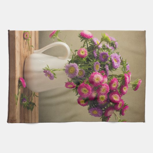 Wilde Blume in einem Vase Küchenhandtuch Geschirrtuch (Horizontal)