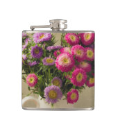 Wilde Blume in einem Vase Whiskey Flask Flachmann (Vorderseite)