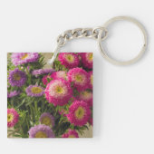 Wilde Blume in einer Vase-Schlüsselkette Schlüsselanhänger (Rückseite)